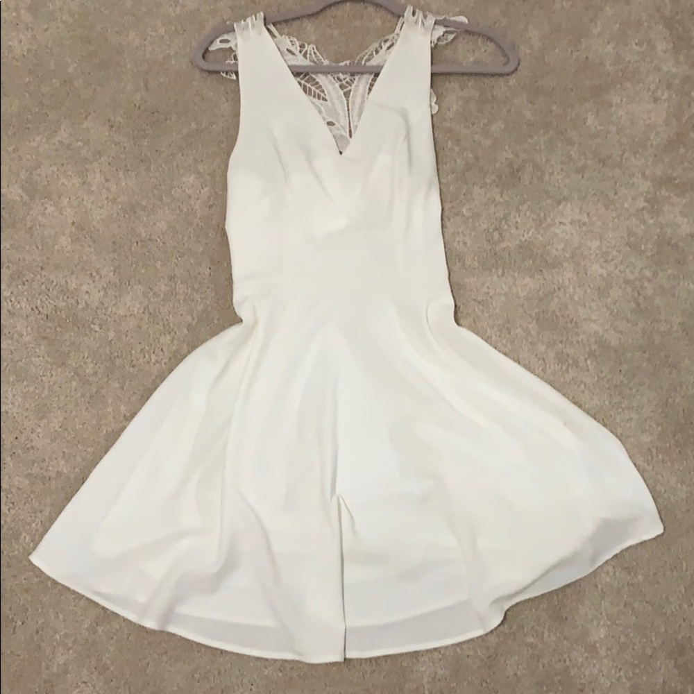 All white laced back Altar’d state dress